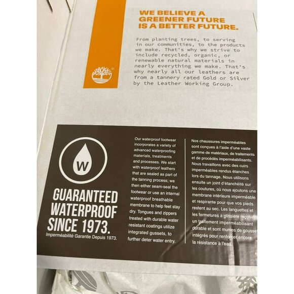 New Timberland Waterproof Taupe Suede Fold Down Teddy Fleece Boots Size 7 - Picture 10 of 10